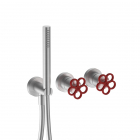 Recessed 2-outlet shower mixer with hand shower Fantini AW/PIPE T584B | Edilceram Design