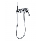 Wall-mounted Brass Bathtub Assembly + Recessed Part Hotbath Cobber CB026+HBCB026 | Edilceram Design