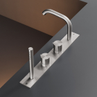 CEA Milo360 MIL28 thermostatic rim-mounted bathtub mixer with spout, diverter and hand shower | Edilceram Design