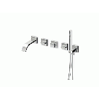 Zucchetti Aguablu ZA5745 wall-mounted bathtub mixer with hand shower and diverter | Edilceram Design