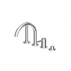 Zucchetti Pan ZP6502 4-hole rim-mounted single-lever bath mixer with hand shower | Edilceram Design