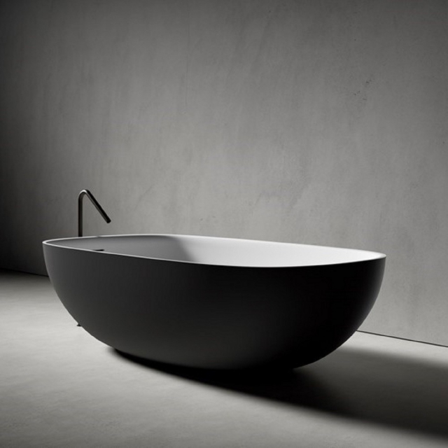 Boffi FAROE QAEISS01 freestanding monoblock bathtub in Cristalplant | Edilceram Design