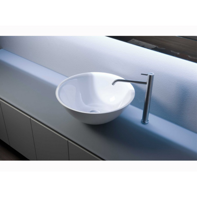 Antonio Lupi SERVOTONDO round countertop washbasin in Ceramilux | Edilceram Design